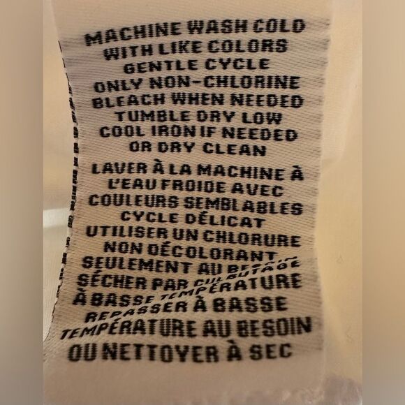 Magaschoni Tunic Top Women Large White Poplin Blouse Collared Split Neck Popover - Picture 8 of 8